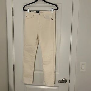 Gap Cigarette High Rise White Corduroy Pants